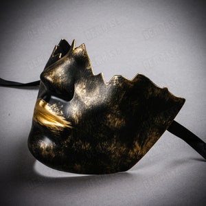 Maschera veneziana mezza faccia per feste in maschera / Maschera copri bocca / Maschera per feste di matrimonio per uomo e donna