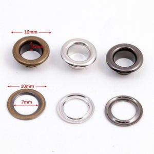 10 Count Gold, Silver, y Black 10mm Round Hollow Push Button Rivet para diseño de ropa y proyectos de bricolaje