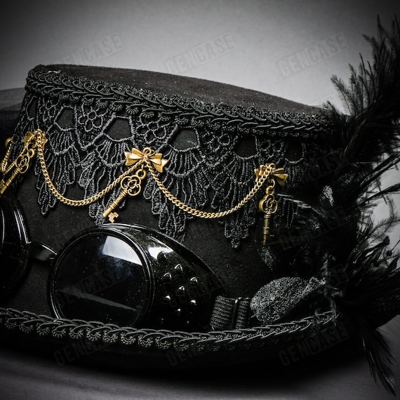 Steampunk Deluxe Hat Fancy Dress Costume Steampunk Goggles Gothic Haloween