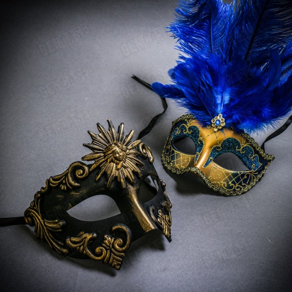 Black Eyemask With Tall Feather + Stone Black Eyemask With Tall Feather + Stone