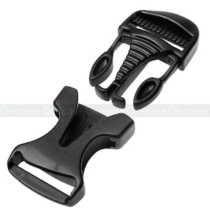 Heavy Duty 1&quot; Black Side Release Buckles Clip Fastener Backpack for Webbing Adjuster 25mm (10 PCS)
