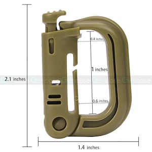 Carabiner D-Shaped - Plastic - 1 Inch - Khaki (1 PCS)