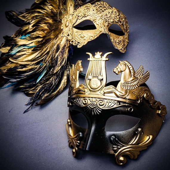 Mascara Veneciana Negra Cosmer - Máscara De Encaje Veneciana Para Parejas, Hombres Y Antifaz Sexy