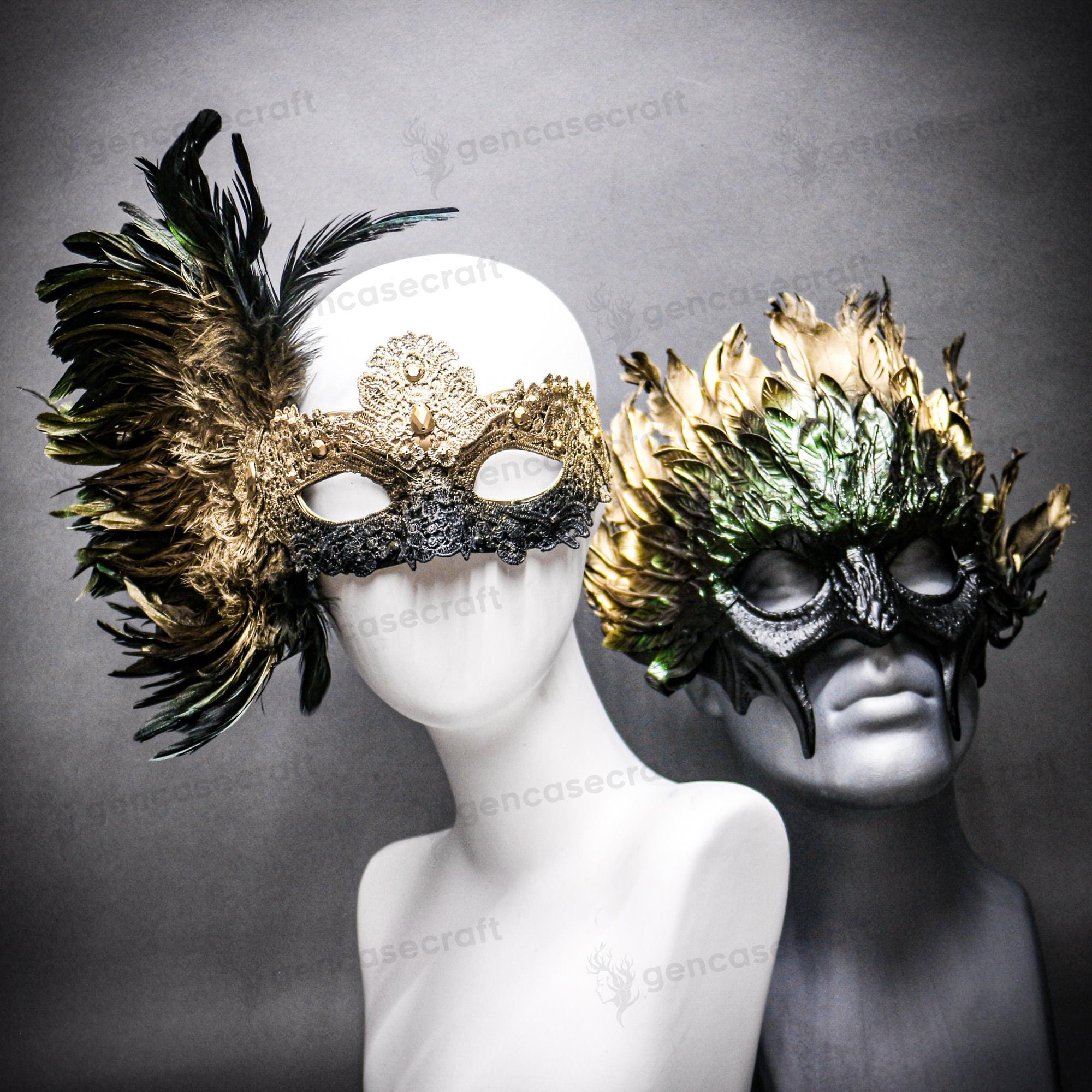 Maskerade-Maske Für Paare – Venezianische Vintage-Maske Mit Blumen-Design, Halloween, Karneval, Ball, Party