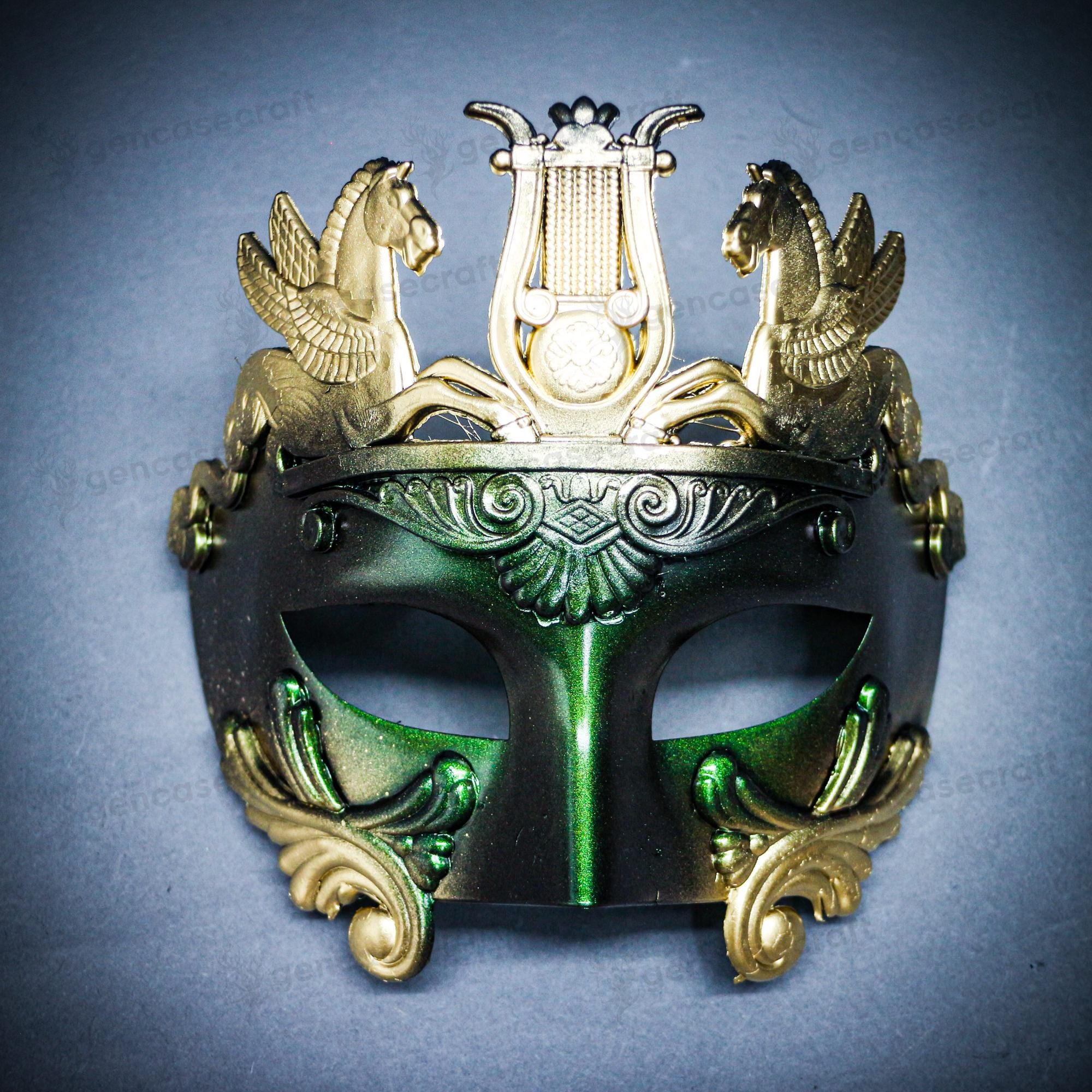 Venezianische Maskerade-Maske Für Paare – Damenmaske Aus Metall Mit Strass, Herrenmaske Aus Kunststoff – Römisch-griechischer Stil – Für Halloween, Bälle & Partys