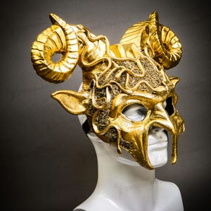 Goat Skull Mask with Double Horns - Etsy 日本