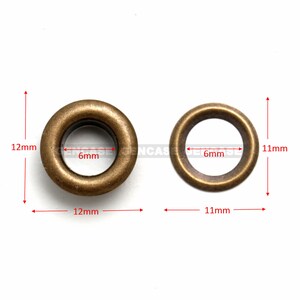6mm Round Circle Eyelet Grommet with Washer Metal Various Color image 2