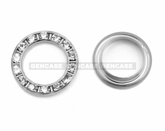 Occhielli per anelli di strass di lusso in diverse dimensioni e colori (confezione da 10)