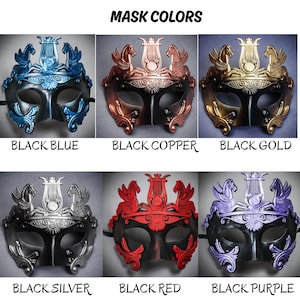 Men&#39;s Masquerade Party Mask, Feather Roman Costume Venetian Horse Warrior Greek Emperor Cosplay Half Face Eye Mask, Mardi Gras Masquerade
