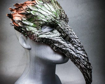 Máscara gótica de Halloween aterradora para hombres y mujeres, disfraz de cuervo, calavera, pájaro, pluma, médico de la peste, pico de pájaro, nariz larga