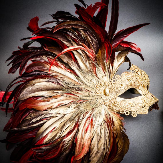 Venezianische Masken Für Paare | Lasergeschnitten Mit Strass, Rot | Für Karneval, Halloween & Maskenbälle