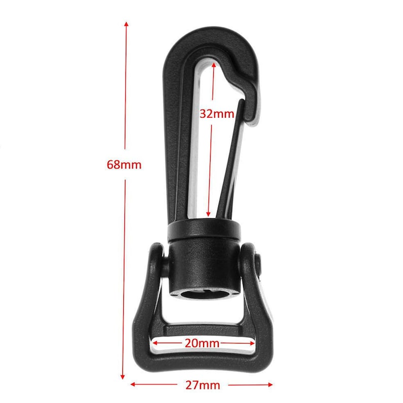 68mm Plastic Snap Clip Rotating Hook For Paracord Landyard DIY Projects Keychain 10 Count