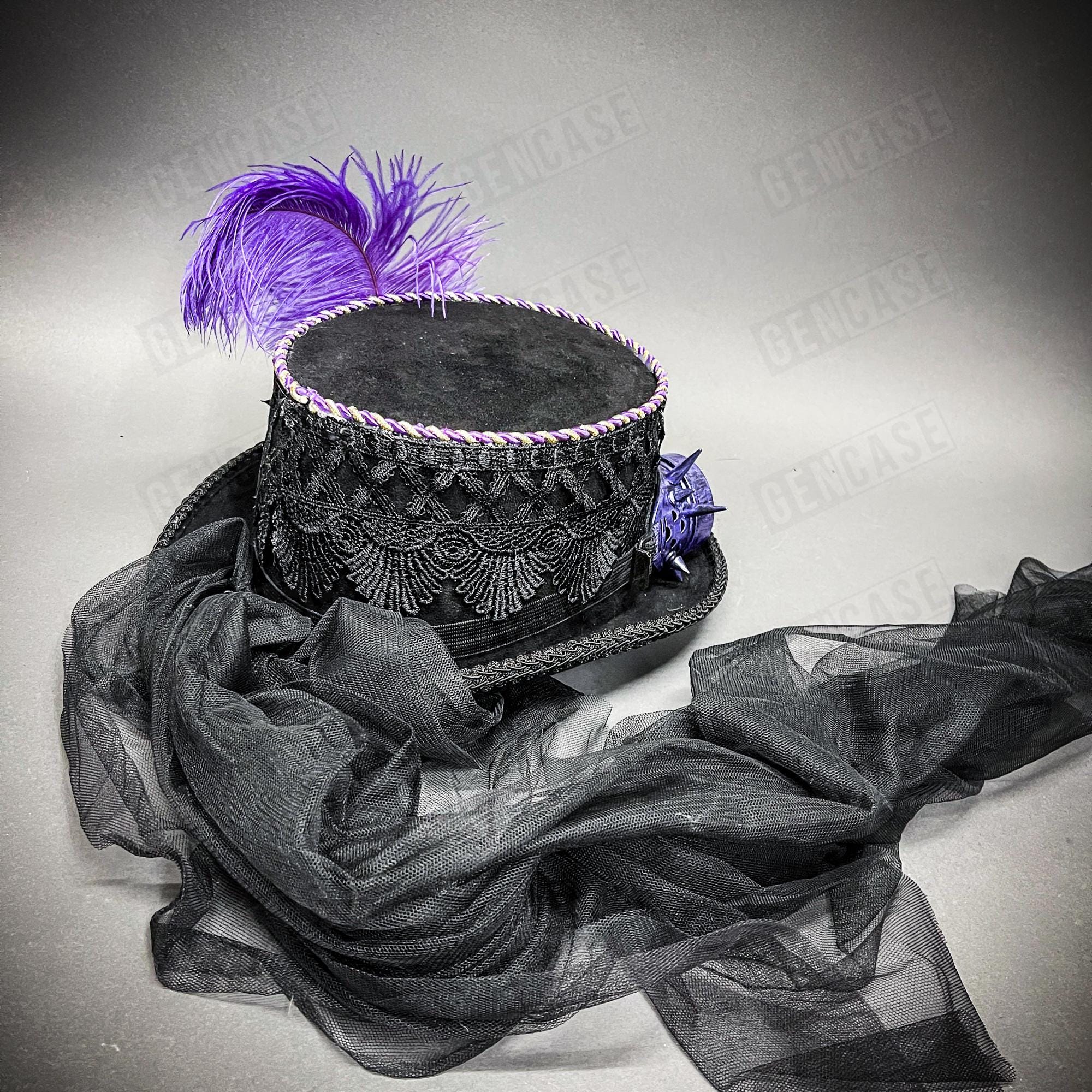 Black Steampunk Victorian Deluxe Purple Feather Laces W 
