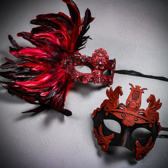 FEQO 16 stuks maskerade maskers vintage antieke maskers paar Venetiaanse maskers voor carnaval Halloween maskerade feest, 4 kleuren (vlinder, prins