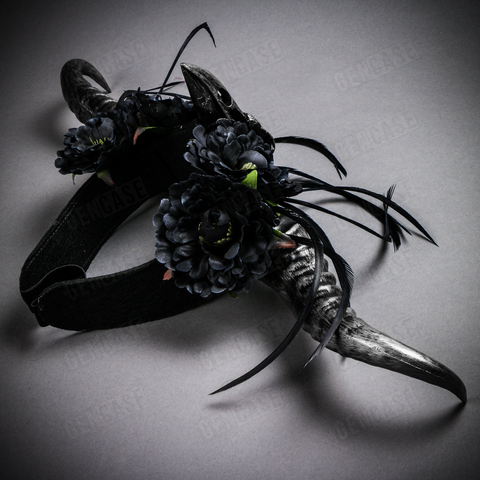 Raven Skull Devil Long Horn Headband Black Amazon.com: ILOVEMASKS Black Sexy Women Party Prom Ball  main image 4