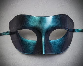 Blue Half Face Phantom Masquerade Mask - Etsy UK