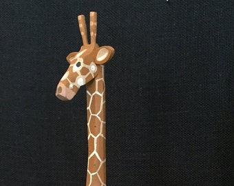 Hand Carved Wooden Giraffe