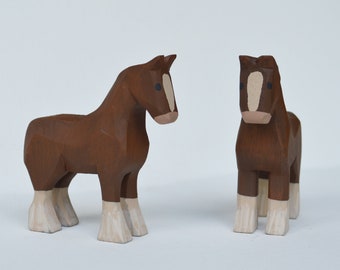 Hand Carved Wood Clydesdale Horse
