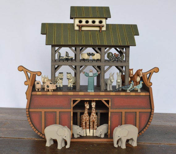 Wood Noah's Ark Handmade | Etsy