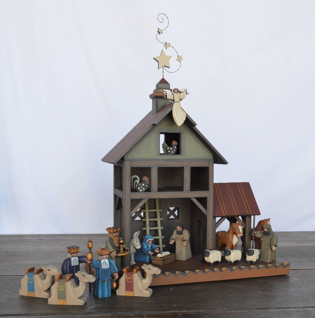 Wooden Nativity, Nativity Set - Etsy