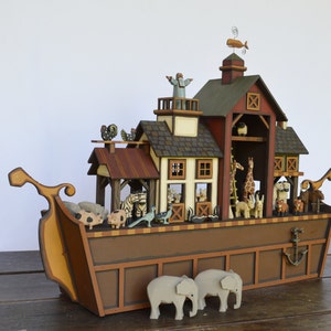 Handmade Wooden Noah's Ark - Etsy