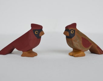 Hand Carved wooden Cardinal's