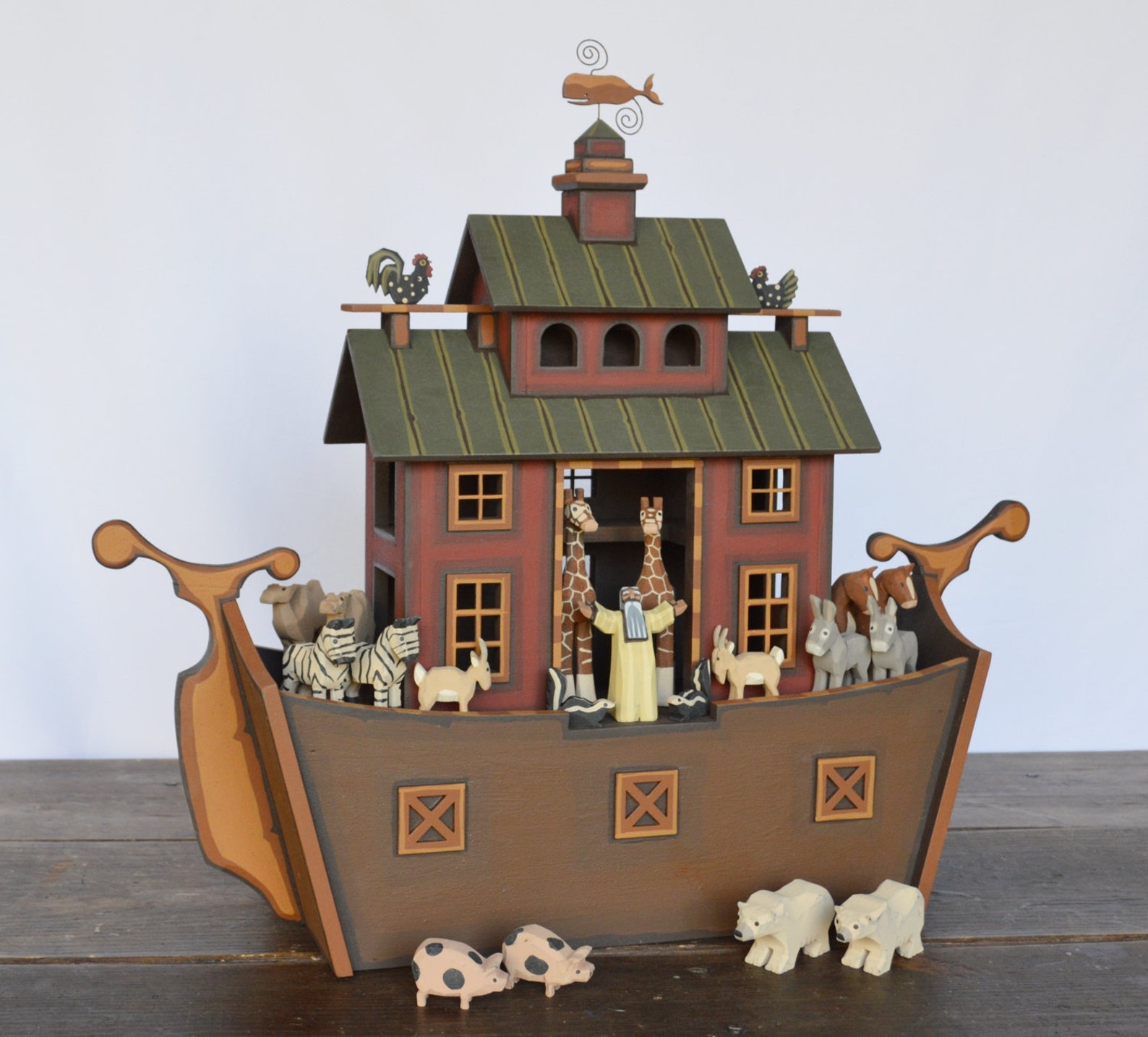 Wooden Noah's Ark Etsy