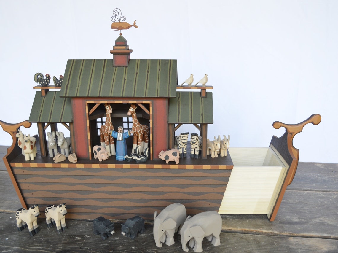 Handmade Wooden Noah's Ark Wood Noah's Ark Hand - Etsy