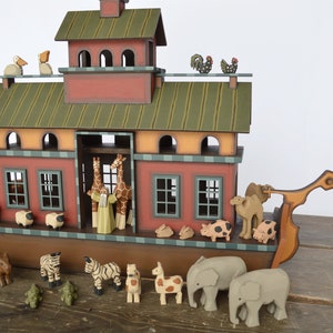 Handmade Wooden Noah's Ark, Mantel Ark, Wood Noah's Ark - Etsy