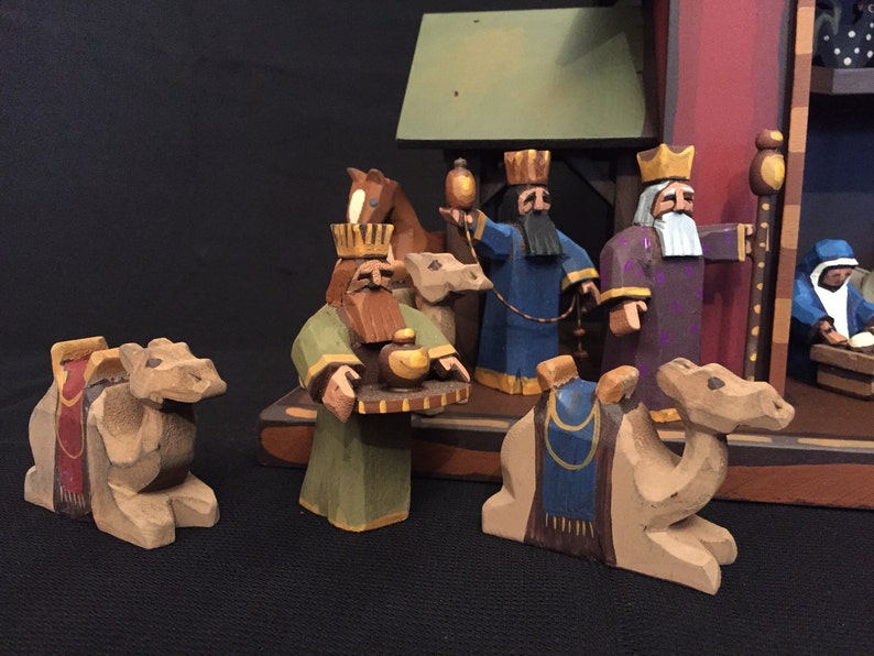 Wooden Nativity, Handmade Wood Nativity, Nativity set, Nativity Wood, Wooden Nativity Set image 2