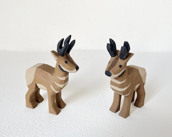 Hand Carved wooden Pronghorns