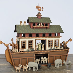 Traditional Wooden Noah's Ark, Noah's Ark, Wooden Noah's Ark, Hand ...