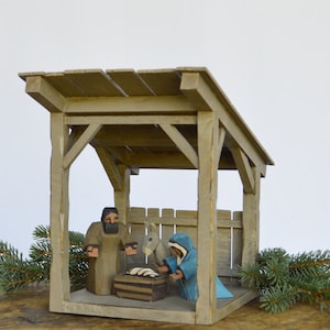 Nativity set, wood nativity