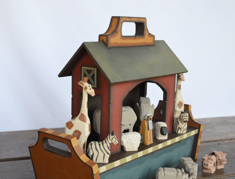 Wooden Children's Noah's Ark Noahs Ark Playset Etsy