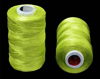 Silk Embroidery Threads for Embroidery Jewellery Craft Making 2 Rolls,Light Green Color