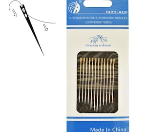 Self Threading Needles 6/12 Assorted Hand sewing Needles -1 Packet (12 Needles)