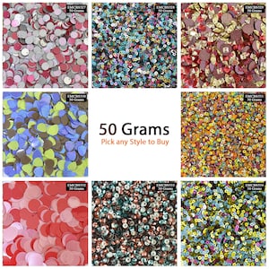 Mixed Sequins Paillettes Loose Assorted Color Sequins Spangles for Craft-50 Grams