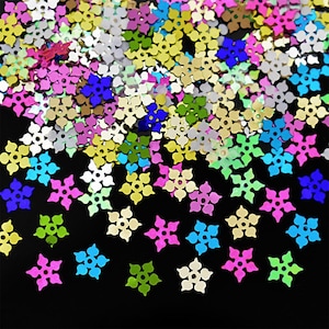 8MM sequins,Pailettes,Flower Sequins,Flower Paillettes,Loose Sequins,Center Hole Sequins,Sequins for Craft in Assorted Coloful Color-50 Gram