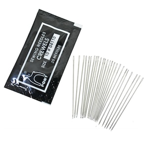 Pony Crewel Needles Hand Sewing Needles For Zardosi Embroidery Work Size  10 -1 Packet (25 Needles)