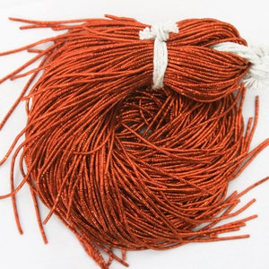 55 Yards /Packet, 1MM French Wire /Metallic Rough Wire/Bullion Wire/Nakshi in Rust Orange Colour-(100Gram)