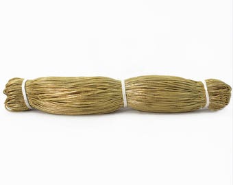 Cordão trançado metálico (cor dourada) feito com fios metálicos (218 jardas) - EMBBT4695