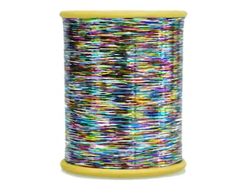 1 Roll, Flat Metallic Badla Thread in Rainbow Colour -10,000 meter of thread-EMBMT05665