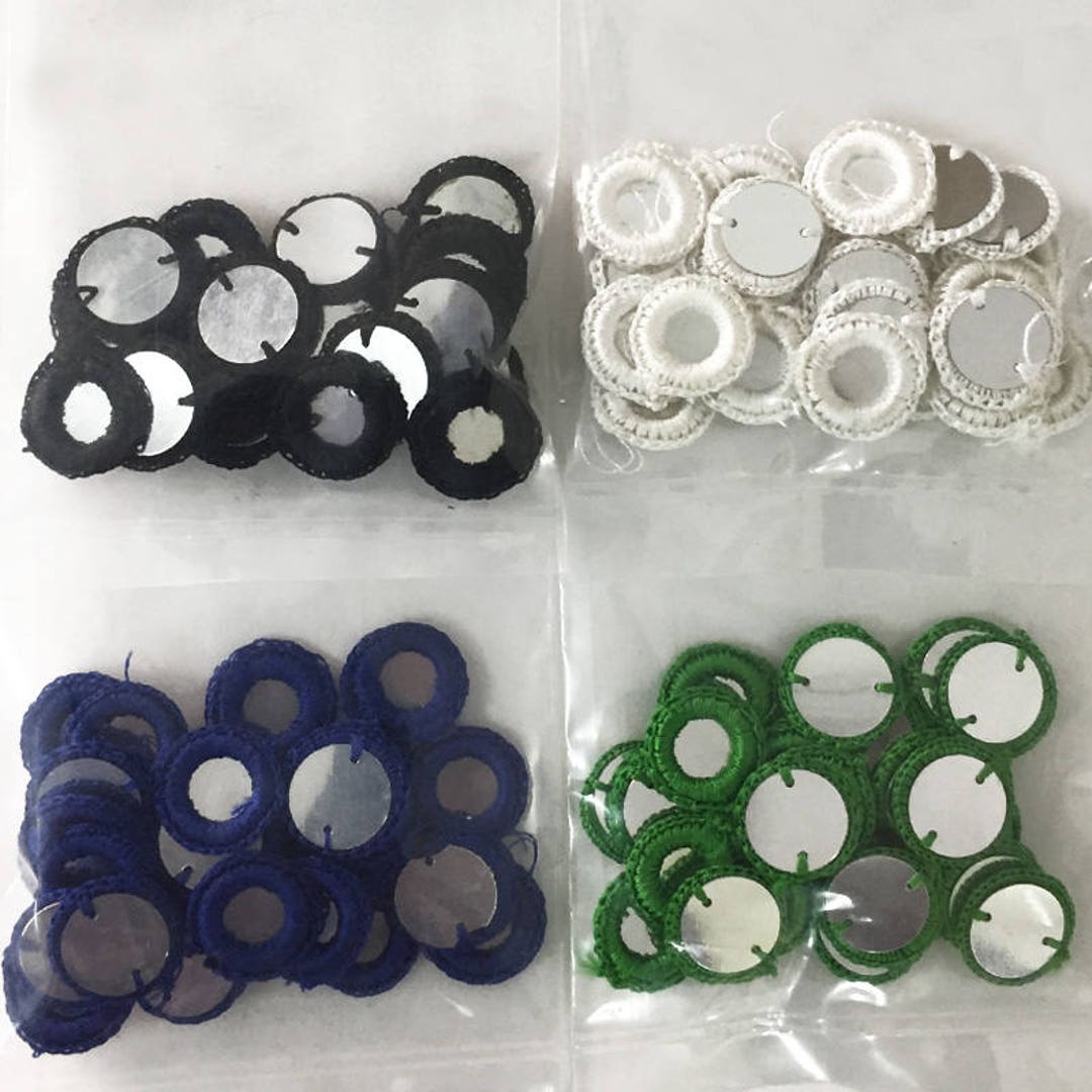 Crochet Thread Rings 4 Colour, 100 Pieces Crochet Thread Rings Combo Pack 25 Pieces of Each ...