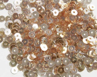 3MM/4MM, Round Shape Centre Hole Crystal Finish Sequins In Nougat Colour -EMB1489