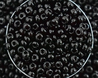 Preciosa Rocaille Seed Beads in Black Color /Glass Seed Beads -100 Gram