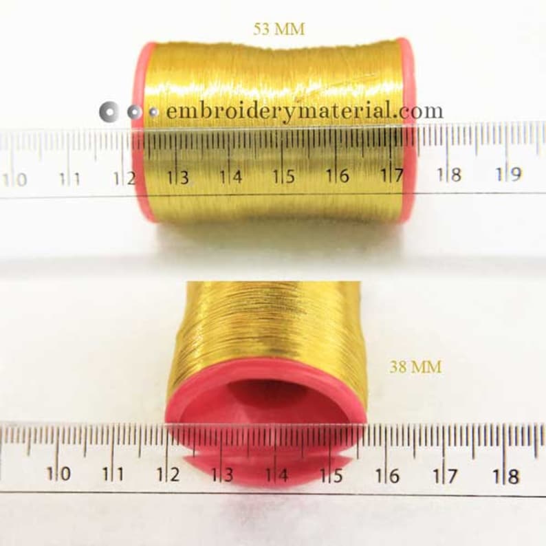 Gold & Real Silver Plated Metallic Zari Embroidery Thread Combo 2 Roll 200 Meter/Roll image 4