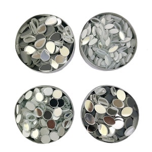 Craft Shisha Mirror Combo of 4 Shapes 1000 Pieces Grinded For Smooth Edges- 1000 Pieces (250 Pieces/Shape)