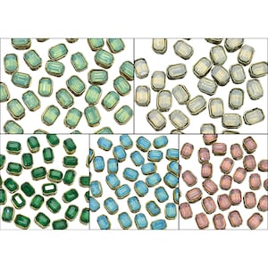 Sew on Flat back Rectangle Kundan Rhinestones in Setting For Embroidery & Jewelry Making 5X7 MM, 50 Pieces