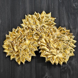 5.5CM , 10 Pieces Gota Flower in Light Gold Color /Gota Floral Appliques /Flower style Gota Applique/Patches/Gota Patti