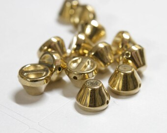 Sew on studs Cone Shape Double Hole Studs Spike Studs for clothing in  Gold Colour - 8x6MM-50 Pieces